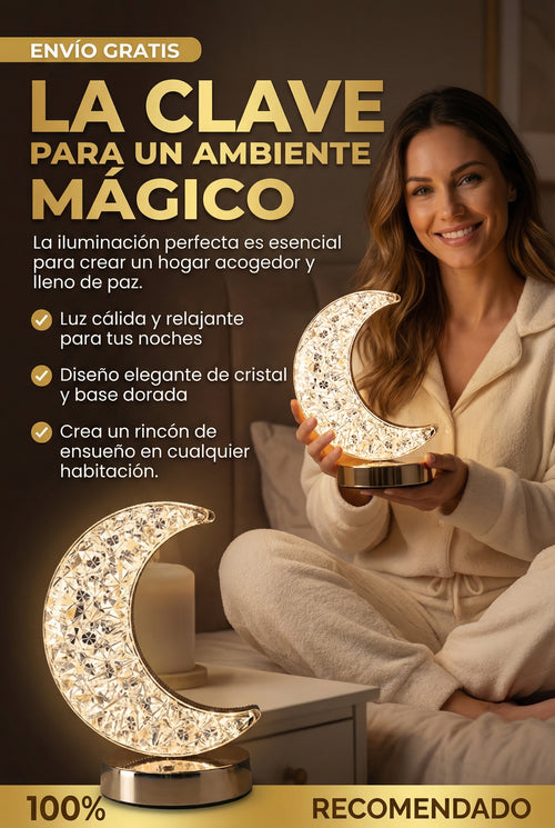 Lámpara Luna de Cristal LED – Ilumina tus noches con calma y armonía
